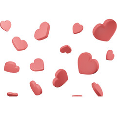 3d love red heart patter