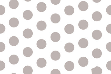 Large soft grey polka dots on white pattern seamless