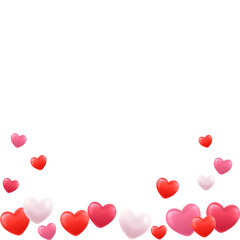 3d love ed , white and pink heart for lower end