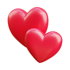 3d two love pink heart	