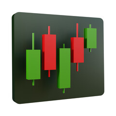 Trading chart. Stock trade data on graph. Financial diagram with assets values moving up and down. Investment, finance and analysis. Buy, sell on stockmarket. 3D Illustration PNG