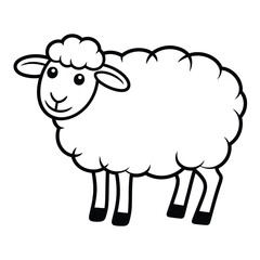 Simple cartoon drawing of a fluffy sheep