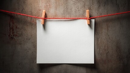 Investigative scene with detective board featuring blank paper linked by a red thread