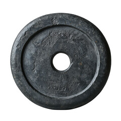 Vintage weight plate isolated on transparent background