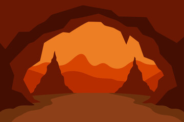 Naklejka premium mountain cave interior 