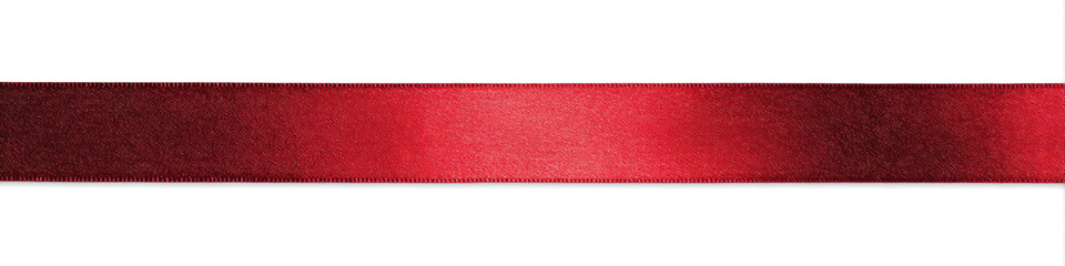 Straight Red Ribbon Isolated on Transparent Background for Gifts and Holidays