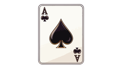 Colorful Cartoon Ace of Spades Card Vector Illustration