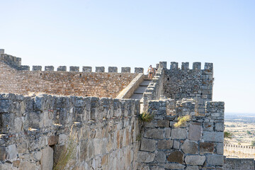 Exploring the historic castle walls of Trujillo in Extremadura, Spain during a clear day