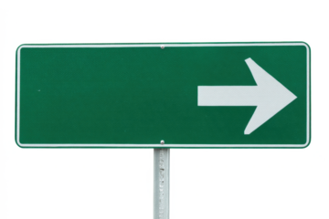 Blank Green Arrow Sign Isolated on White Background