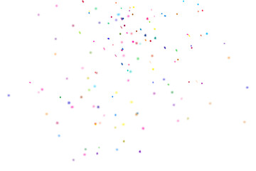 Falling Multicolored Confetti on Transparent Background