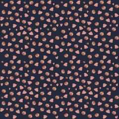 seamless autumn pattern with pumpkins, apples, leaves and red hearts on dark blue background, 5000x5000 pxl, perfect inspo for autumn, thanksgiving, celebration, digital art, paper