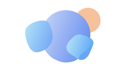 Abstract illustration of overlapping blue and peach colored circles on a black background