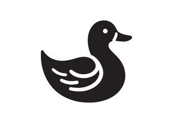 Duck silhouette black vector white background