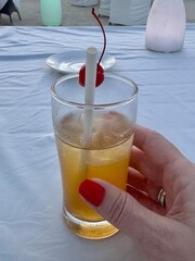 Sunset Cocktail with Cherry