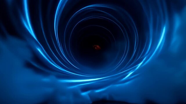 An burst of strong blueness and orangeness emerges, where precipitously delimit air meet and morph into disturbance muzzy conceptual whirlpool close inbound comparable woolgather fabric;