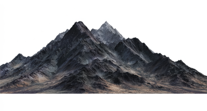 Majestic Mountain Peak Isolated on Transparent Background