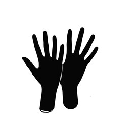 Fototapeta premium Silhouette of clapping hands in celebration on a white background