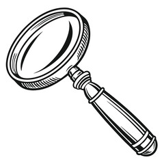 Vintage Style Magnifying Glass Illustration for Detective and Investigation Themes A Classic Design