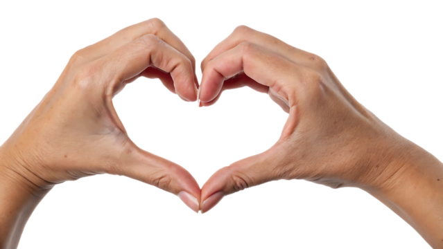 I love you heart sign Valentine Day and expression isolated on white background PNG. AI GENERATED.