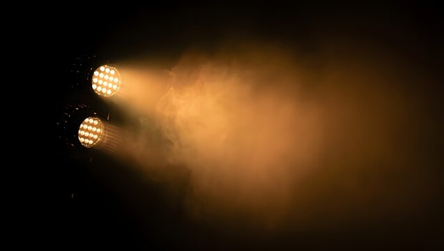 Stage lighting led par cans with smoke effect for concert and event photography