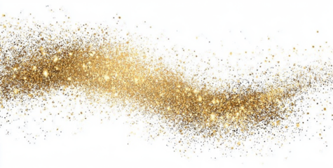 Hand-Drawn Abstract Line with Gold Glitter Effect