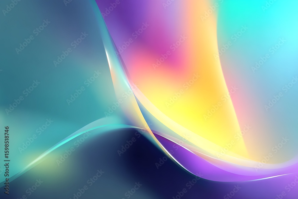 Canvas Prints abstract flowing shapes with vibrant gradient colors create a modern and smooth design