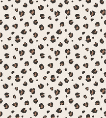 Seamless leopard print pattern trendy animal skin texture in neutral tones
