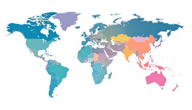 Global map with colorcoded regions.