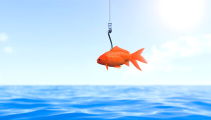 Goldfish Hooked Ocean Sky.