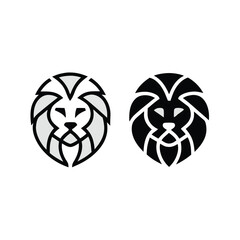Stylized Lion Head Logos graphic