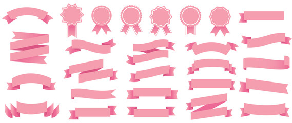 Pink Ribbon Isolated White Background