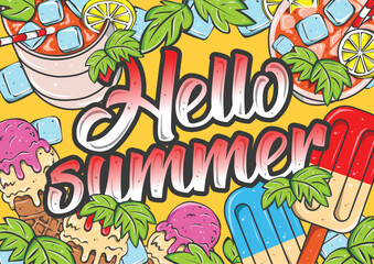 Tropical Summer Poster Vector – Beach Holiday and Vacation Design Layout