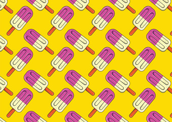 Seamless Ice Cream Pattern – Cute Summer Frozen Dessert Vector Design