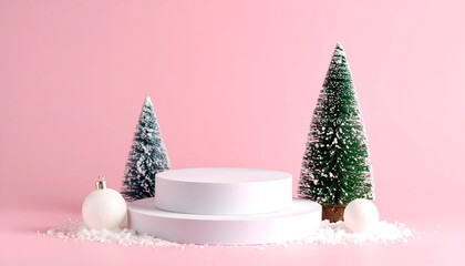 Festive Product Display with Pink Background.
