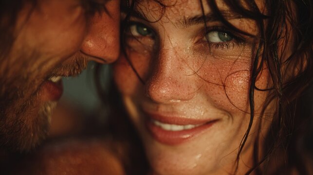 Close-Up Portrait of a Romantic Couple