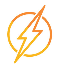 A glossy blue lightning bolt vector illustration is a dynamic web button design with a round, circular arrow direction symbol