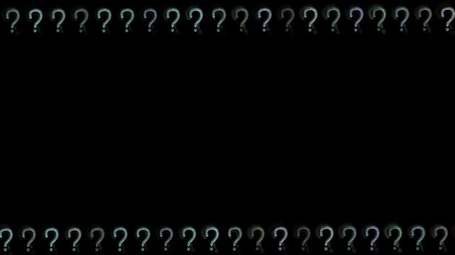 question marks on balck background video