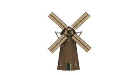 Windmill isolated on Transparent Background