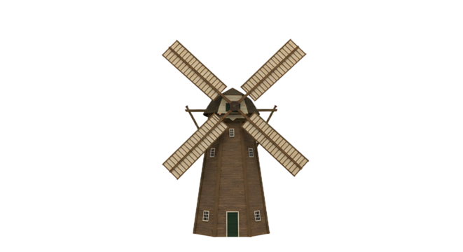 Windmill isolated on Transparent Background