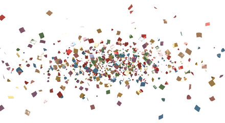 Colorful Confetti Isolated on Transparent Background