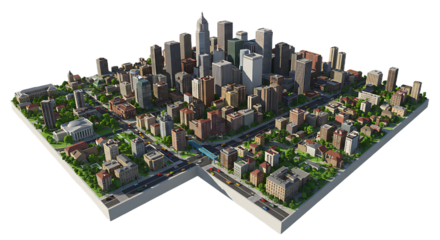 Cityscape Isolated on Transparent Background