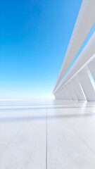 Obraz premium Modern White Architecture with Blue Sky.