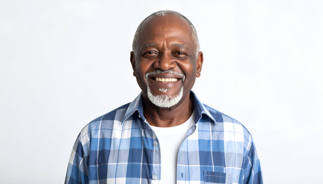 Happy senior man portrait with studio.