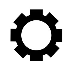Simple cogwheel design as settings or properties icon for apps and computers. Vector illustration.