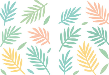 Fototapeta premium Colorful Tropical Palm Leaf Pattern.