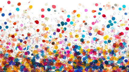colorful confetti falling on white background