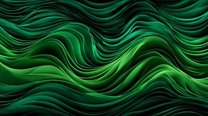 Emerald Green Wave Abstract, Abstract Art, Digital Art