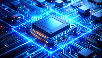 CPU with Circuit Board, Tech, and Glow.