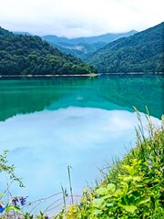 blue coloured lake goy gol in azerbaijan ,reserved park .High quality © Rana