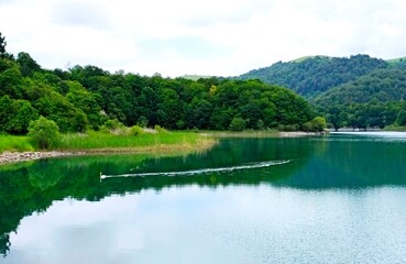 blue coloured lake goy gol in azerbaijan ,reserved park .High quality © Rana